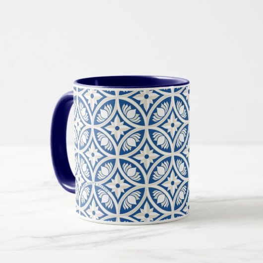 Coastal Lotus Tile Muster - The White Lotus Tasse (Vorderseite Links)