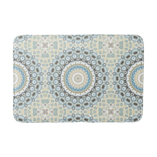 Coastal Mandala in Sand, Blau und Driftwood Tones Badematte (Vorderseite)