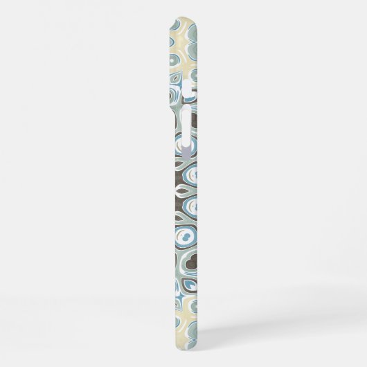 Coastal Mandala in Sand, Blue, and Driftwood Tones iPhone Hülle (Linke Seite)