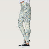 Coastal Mandala in Sand, Blue, and Driftwood Tones Leggings (Links)
