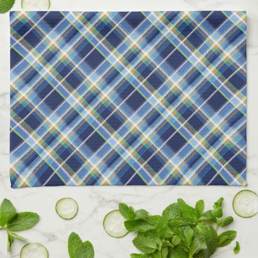 Coastal - Marine Blue, Blue-Grey, Orange, Lime... Geschirrtuch (Gefaltet)