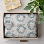 Coastal Marine Vintage Christmas Wreath Pattern Seidenpapier (Geschenk)