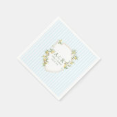 Coastal Mediterranean Lemon Crest Wedding Serviette (Ecke)