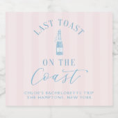 Coastal Modern Junggeselinnen-Abschied Paper Napki Schaumweinetikett (Einzelnes Label)