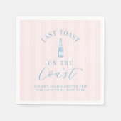 Coastal Modern Junggeselinnen-Abschied Paper Napki Serviette (Vorderseite)