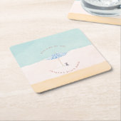 Coastal Monogram Beach Umbrella Paper Coasters Rechteckiger Pappuntersetzer (angewinkelt)