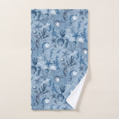 Coastal Monogram Blue Ocean Life Badhandtuch Set (Handtuch)