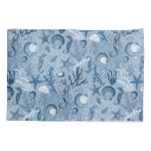 Coastal Monogram Blue Ocean Life Kissenbezug (Rückseite)