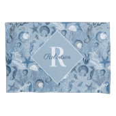Coastal Monogram Blue Ocean Life Kissenbezug (Vorderseite)