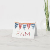 Coastal Nautical Beach Flags Monogram (Vorderseite)