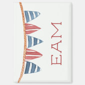 Coastal Nautical Beach Flags Monogram Magnet (Vorderseite)