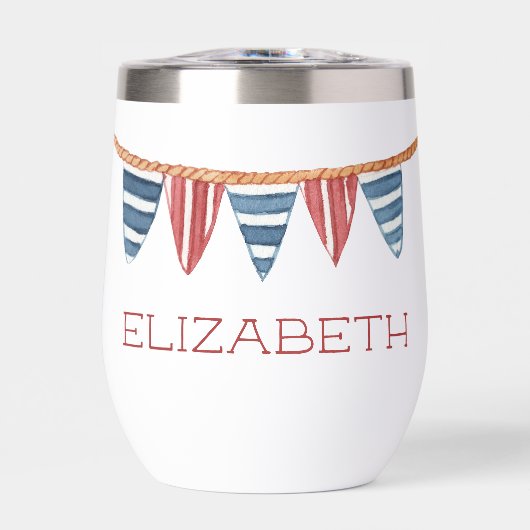 Coastal Nautical Beach Flags Personalized (Vorderseite)