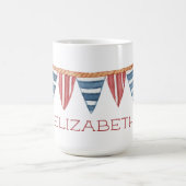 Coastal Nautical Beach Flags Personalized Kaffeetasse (Mittel)