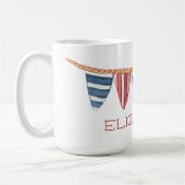 Coastal Nautical Beach Flags Personalized Kaffeetasse (Links)