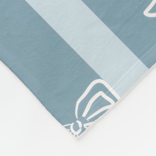 Coastal Nautical Pattern | Blue Sea Shell & Seahor Fleecedecke (Ecke)