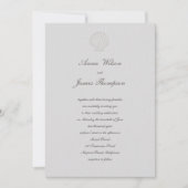 Coastal Nautical Seashell Classic Script Wedding Einladung (Vorderseite)