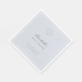 Coastal Nautical Shell Blue Elegant Bridal Shower Serviette (Ecke)