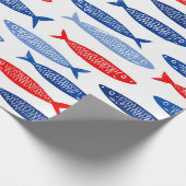 Coastal Nautical Summer Fish Pattern Geschenkpapier (Ecke)
