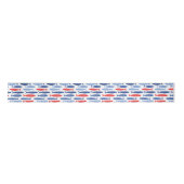 Coastal Nautical Summer Fish Pattern Satinband (Vorderseite)