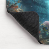 Coastal/nautical tiger shark & coral reef mousepad (Ecke)