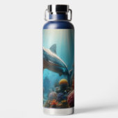 Coastal/nautical tiger shark & coral reef trinkflasche (Rückseite)