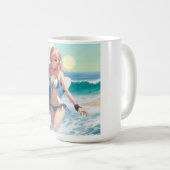 Coastal/Nautical/tropical anime surfer girl Kaffeetasse (VorderseiteRechts)