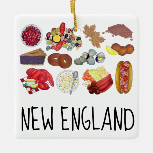 Coastal New England Foods Northeast America USA Keramikornament (Vorderseite)