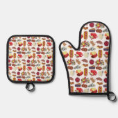 Coastal New England Foods Northeast America USA Ofenhandschuh & Topflappen-Set (Vorderseite)