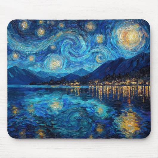 Coastal Night Sky Van Gogh Inspired Mousepad (Vorne)