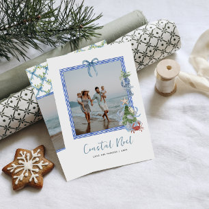 Coastal Noel   Elegante Weihnachts-Foto-Karte am M Feiertagskarte