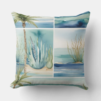 Coastal Oasis Aquarell Kissen
