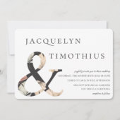 Coastal Oasis Boho-Chic Ampersand Hochzeit Einladung (Vorderseite)