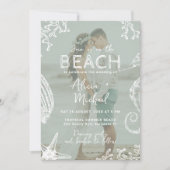 Coastal ocean beach destination wedding all in one einladung (Vorderseite)