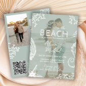 Coastal ocean beach destination wedding all in one einladung