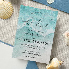 Coastal Ocean Beach Sommer Moderne Hochzeit Einladung