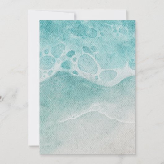 Coastal Ocean Beach Sommer Moderne Hochzeit Einladung (Rückseite)