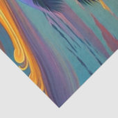 Coastal Orange Sunset Palm Illustration Seidenpapier (Detail)