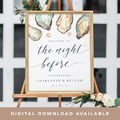 Coastal Oyster Probe Abendessen Begrüßungszeichen Poster