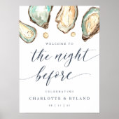 Coastal Oyster Probe Abendessen Begrüßungszeichen Poster (Vorne)