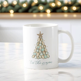 Coastal Oyster Shell Christmas Kaffeetasse