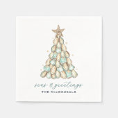 Coastal Oyster Shell Christmas Serviette (Vorderseite)