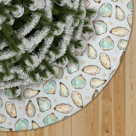 Coastal Oyster Shell Pattern Polyester Weihnachtsbaumdecke