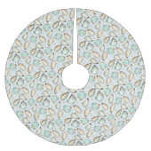 Coastal Oyster Shell Pattern Polyester Weihnachtsbaumdecke (Vorderseite)