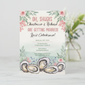 Coastal Oyster Theme Couples Wedding Shower Einladung (Stehend Vorderseite)