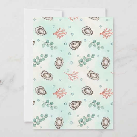 Coastal Oyster Theme Couples Wedding Shower Einladung (Rückseite)