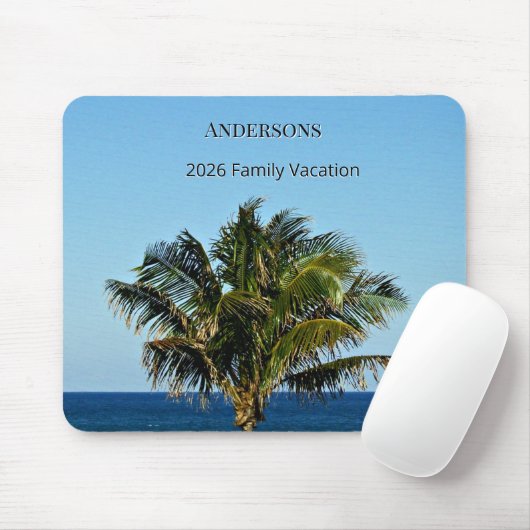 Coastal Palm Moment | Family Name & Trip Year Mousepad (Mit Mouse)