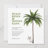Coastal Palm Tree Bold Typografy Beach Wedding Einladung (Vorderseite)