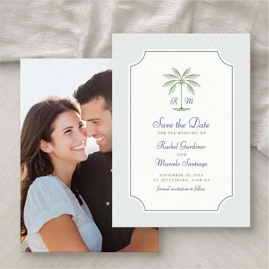 Coastal Palm Tree Hochzeit Save the Date