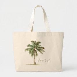 Coastal Palm Tree Personalized Jumbo Stoffbeutel