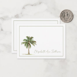 Coastal Palm Tree Personalized Mitteilungskarte